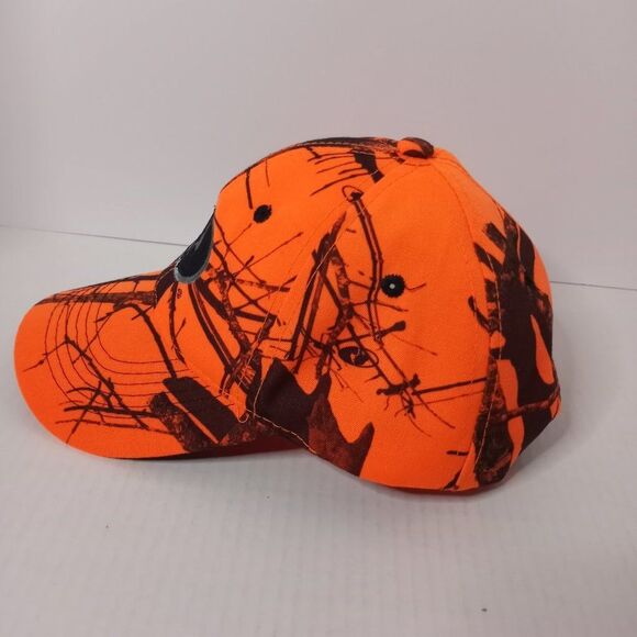 Mossy Oak Hunting Logo Safety Orange Branch Pattern Adjustable Outdoor Cap - Picture 2 of 8